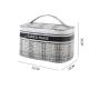 OEM Plaid Pattern Organizer Makeup Bag Large Capacity Travel Toiletry Storage Beauty Cosmetic Bags