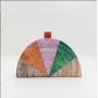 New arrival 2024 Splicing Clash Color cross-body bags Evening Party Ladies Clutch Bag half round bags