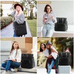 LOVEVOOK Trendy Diamond Quilted Convertible Backpack Cute Girls Travel College Carry on Bag with USB Port Women Laptop Backpack