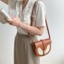 Custom Logo Mini Saddles Bag Pu Leather Stitching Colours Fashion Semicircle Trend Shoulder Crossbody Bag Women's Saddle Bags