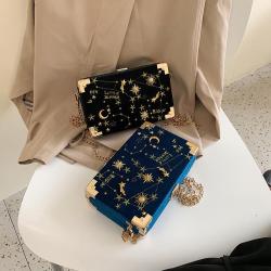 Custom 2024 velvet box hand bag Hot seller Fashion Vintage Design Luxury Bags Chain Shoulder Purses for women