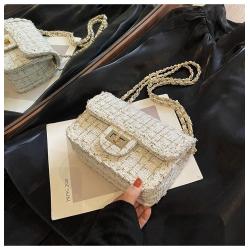 Famous Brand Designer Tweed Classic Flap Small Woman Crossbody Bag Ladies Chain Handbags New Fashion Women'S Shoulder Bags