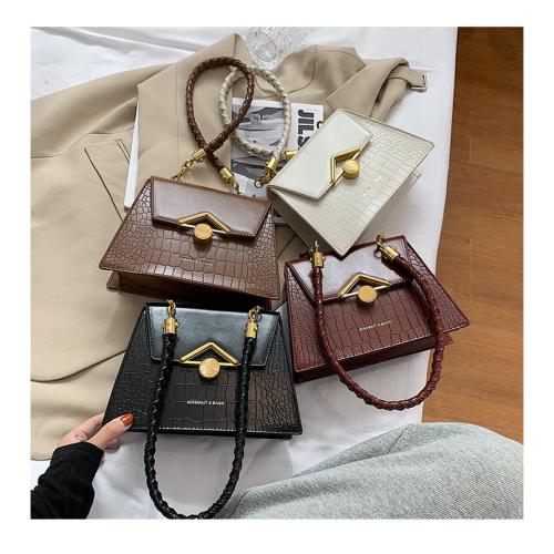 Versatile Women's Luxury Bag 2021 New Fashion Messenger Single Shoulder Square Stone Zipper Bag Tote Handbag Women With Lock