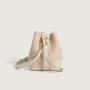 2024 New Arrival Vegan Leather Sling Bags For Women Bucket Bag With Leather Tag Drawstring Design