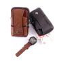 New leather multi-functional waist bag for men wearing leather belts