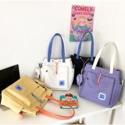 2022 Fashion Lady Designer Bags Large Pure Color Nylon Tote Handbag for Women Roomy Capacity Shoulder Messenger Student