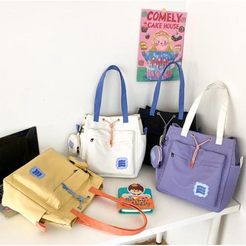 2022 Fashion Lady Designer Bags Large Pure Color Nylon Tote Handbag for Women Roomy Capacity Shoulder Messenger Student