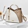 2023 New Fashion Handbag Korean Color Contrast High Capacity Fashion One Shoulder Stitch Buckle Crossbody Bag