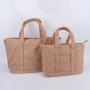 Keymay High Quality Medium Large Bride Carry on Bag Birthday Gift Soft Sherp Faux Fur Tote Plush Travel Bag Teddy Tote Bag