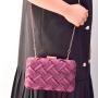 Weaving Cotton Cloth Banquet bags Girl Gradient Lock Buckle Party Wallet Handbags Retro Evening Bags For Women
