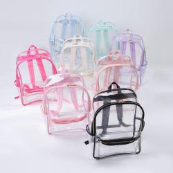 Keymay Multi Colors Custom 8 Colors Heavy Duty TPU Stadium Transparent Laptop Bag with Pockets Fashion Clear Backpack School Bag