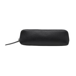 PU Leather Pencil Cosmetic Case Metal Zipper Makeup Pouch