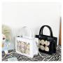 Custom PVC Transparent Window Women's Bag PU Tote Bag Zipper Single Shoulder Portable Niche Design Plus Logo
