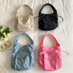 Korean Version Hand Bag Large Capacity Women's Fashion Joker Shoulder Bag Female Minori Casual Fold Nylon Waterproof Armpit Bag
