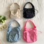 Korean Version Hand Bag Large Capacity Women's Fashion Joker Shoulder Bag Female Minori Casual Fold Nylon Waterproof Armpit Bag