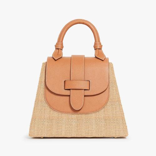 Factory Customized Summer Womens Handbags Luxury Vegan Leather Straw Raffia Fully Custom Elegant Beach Bags Ladies Hand Bags
