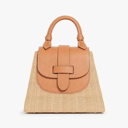 Factory Customized Summer Womens Handbags Luxury Vegan Leather Straw Raffia Fully Custom Elegant Beach Bags Ladies Hand Bags