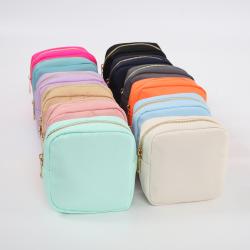 Nylon Chenille Patch Toiletry Bag Big Capacity Makeup Bag Cosmetic Pouch Mini Makeup Bags
