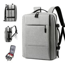 HR766 USB Charge Port Men's Expandable Backpack Fashion Waterproof Leisure Travel Backpack Oxford Business Laptop Backpack