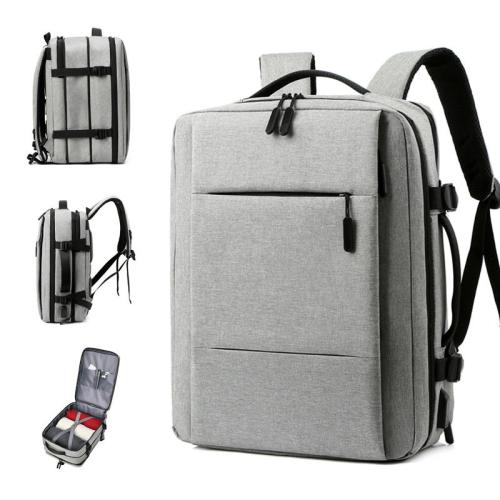 HR766 USB Charge Port Men's Expandable Backpack Fashion Waterproof Leisure Travel Backpack Oxford Business Laptop Backpack
