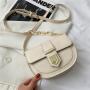 New Simple Fashion Acrylic Chain Messenger Shoulder Bag China Wholesale PU Womens Bags Western Style Stone Saddle Handbags