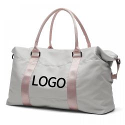 custom logo short distance gym tote sports bag nylon overnight travel duffel bag with dry wet separation