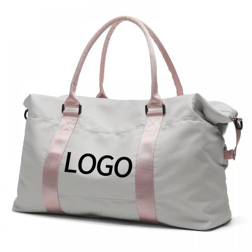 custom logo short distance gym tote sports bag nylon overnight travel duffel bag with dry wet separation