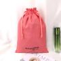 ODM Free Sample Custom Logo Printing Drawstring100% Linen Shopping Dust Bag For Promotion Handbag Luxury Cotton Linen Dust Pouch
