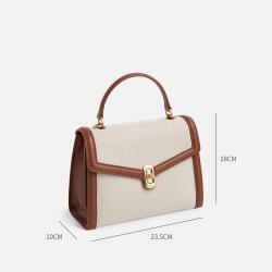 Custom Manufacturer Cross Body Bag Women PU Leather With Canvas Tote Bag Fashion Ladies Handbags For Women