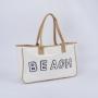 Keymay Custom Large Waterproof Canvas Bag with Magnetic Closure Cotton Lining Long Handle Pool Swim Bag For Women Beach Tote Bag