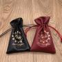 Custom Logo Gift PU waterproof Leather Cosmetic Pouch Leather Jewelry Drawstring Bag