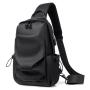 ZX076 Waterproof Chest Bags Daily Life Men's One Shoulder PU leather Crossbody Shoulder Bags Travel Hiking Messenger Bag