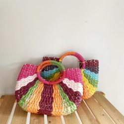 New Colored Moon Grass Handheld Large Capacity Bag