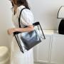Custom New Female Bag  Niche Design Female Bag Tote  Zipper Shoulder Bag PVC Print