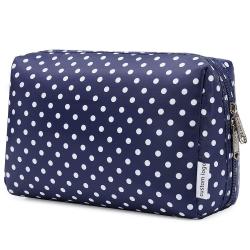 Gelory Custom Polka Dot Print Polyester Cosmetic Organizer Pouch Waterproof Travel Toiletry Make Up Bag