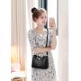 ZR693 Women's Bags New Fashion PU Leather Girl Lovely Small Square Bag Simple Zipper Shoulder Crossbody Phone Bag Female Party