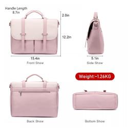 LOVEVOOK 15.6 inches Multi-Pocket Leather Laptop Tote Work Bags Ladies Shoulder Messenger Briefcases Purses Laptop Bag for Women
