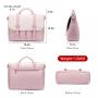 LOVEVOOK 15.6 inches Multi-Pocket Leather Laptop Tote Work Bags Ladies Shoulder Messenger Briefcases Purses Laptop Bag for Women
