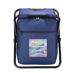 Customized Logo Outdoor Travel Storage Camping Folding Fish Beach Seat Backpack Cooler Bag with Chair