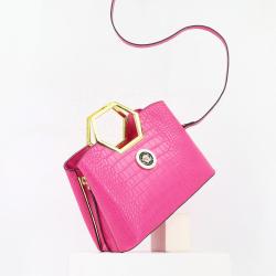 top product new fashion handbag for women rhomb metal handle ladies shoulder bag quality crocodile female handbag supplier 29 cm