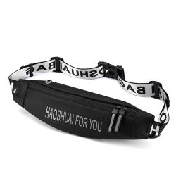 HR049 Dumpling Shaped Running Waist Bag Elastic Woven Oxford Zipper Reflective Bag Outdoor Running Waterproof Phone Storage Bag