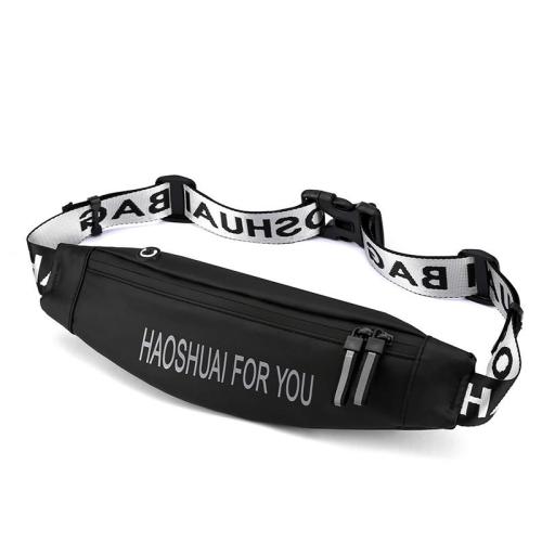 HR049 Dumpling Shaped Running Waist Bag Elastic Woven Oxford Zipper Reflective Bag Outdoor Running Waterproof Phone Storage Bag
