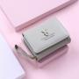 Women'S Pu Leather Short Deer Horn Wallet Mini Zipper Wallet Cartoon Three Fold Buckle Card Bag Women Bags Designer