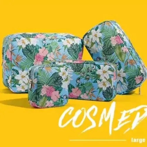 Super September Promotion Get 20% Discount on Keymay wholesale Zipper Nylon Polyester Makeup Custom Print Cosmetic Bag