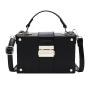 Versatile new 2023 women's bag solid color PU high texture portable box bag fashion trend Korean Single Shoulder Messenger Bag