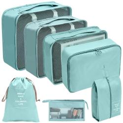 Customized Portable Durable 8 Set Compression Packing Cubes Travel Accessories Expandable Packing Organizers