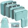 Customized Portable Durable 8 Set Compression Packing Cubes Travel Accessories Expandable Packing Organizers