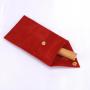 Custom Embroidery Velvet Lining Satin Envelope Jewelry Pouch Packaging Gift Bag With Button