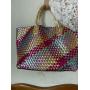 2024 OEM  Luxury Designer women hand made tote Bags Female Woven Shoulder Bags factory Custom logo rainbow beach fashion handbag