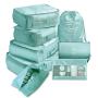 Custom Logo 8 Pcs Set Multifunctional Travel Bag Waterproof Luggage Set Portable Packing Cubes Travel Luggage Organizer